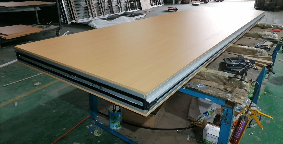 Melamine overlay finish on a VersaWall acoustic partition panel