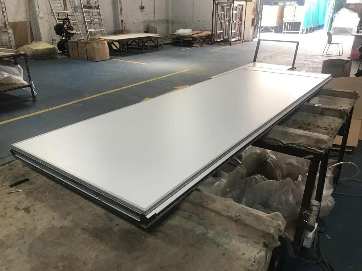 Melamine finish finish on a VersaWall acoustic partition panel